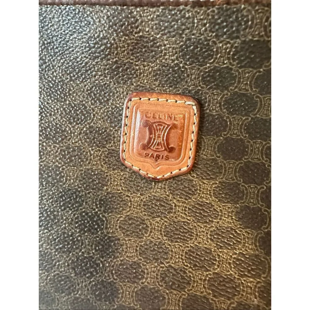 Celine Brown Patterned Toiletry Bag